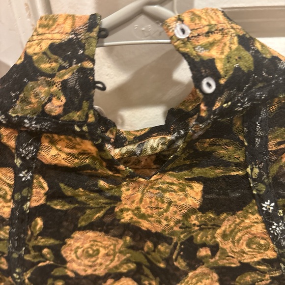 FP Movement by Free People Black and Gold Floral Blouse - Picture 9 of 9